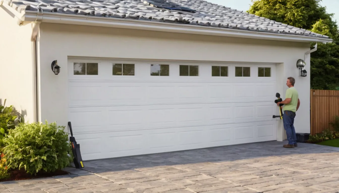 Independent provider installing a new insulated garage door on a home in Winter Park
