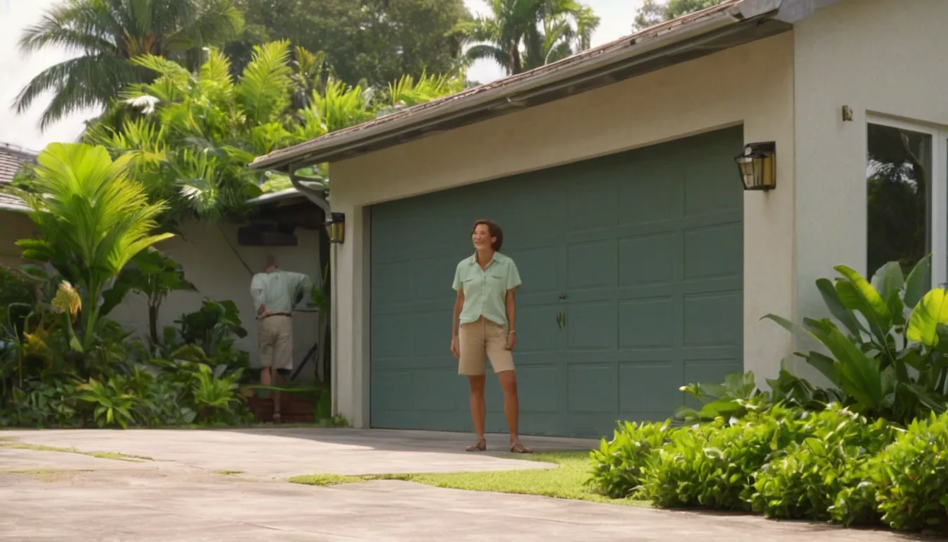 A homeowner checking a garage door in Winter Park with a local provider
